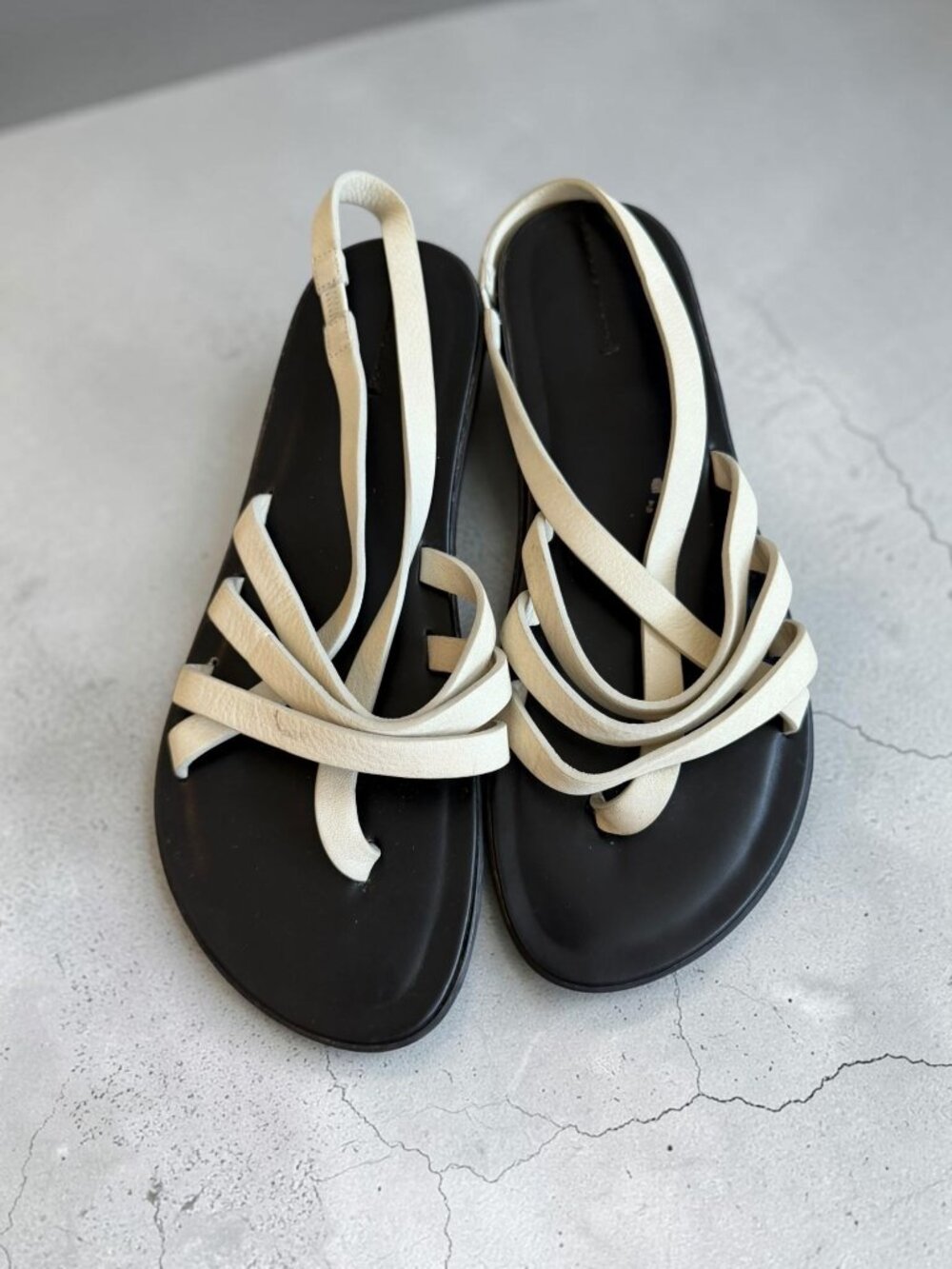 THE ROW Line White Leather Sandals Size 39 / US 9